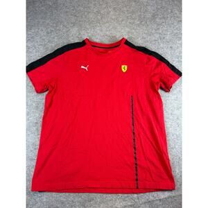 Puma Official Scuderia Ferrari F1 Team T Shirt Mens XL Red Black Panel Sleeve